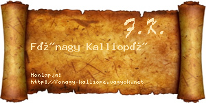 Fónagy Kalliopé névjegykártya